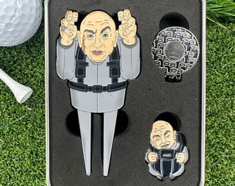 PuttBuddies™ - Divot Evil Doctor avec mini marqueur de balle clone, cadeau pour garçons d'honneur, accessoires de golf uniques