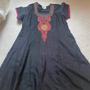 strapless open back dress Cotton Silk Ikat Print Red Coloured Flared Dress  South India Shopping Mall