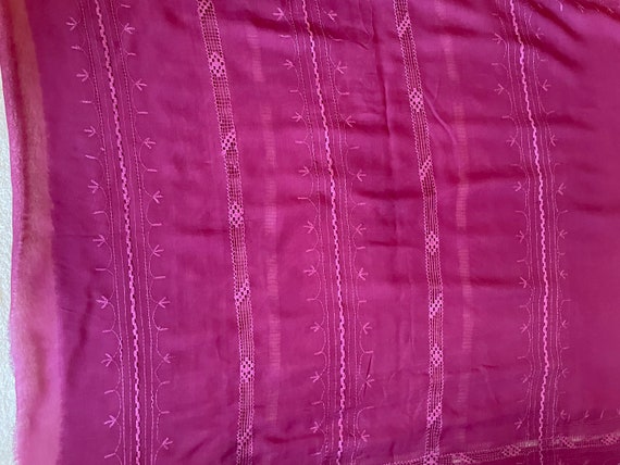 Vintage Plum color georgette hand embroidered dra… - image 1