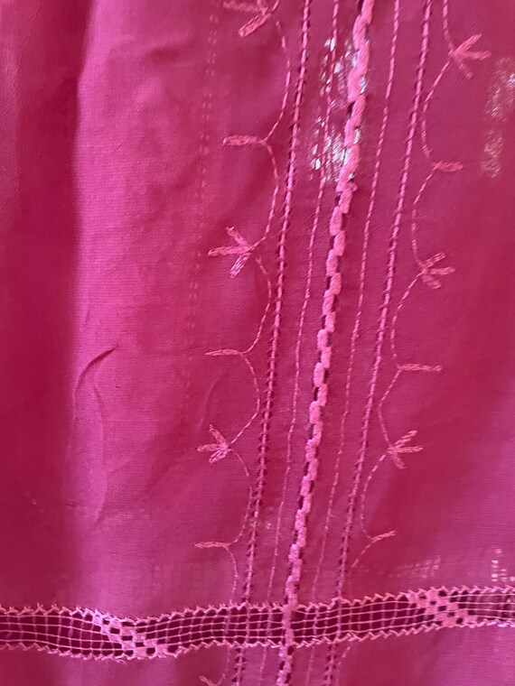 Vintage Plum color georgette hand embroidered dra… - image 6