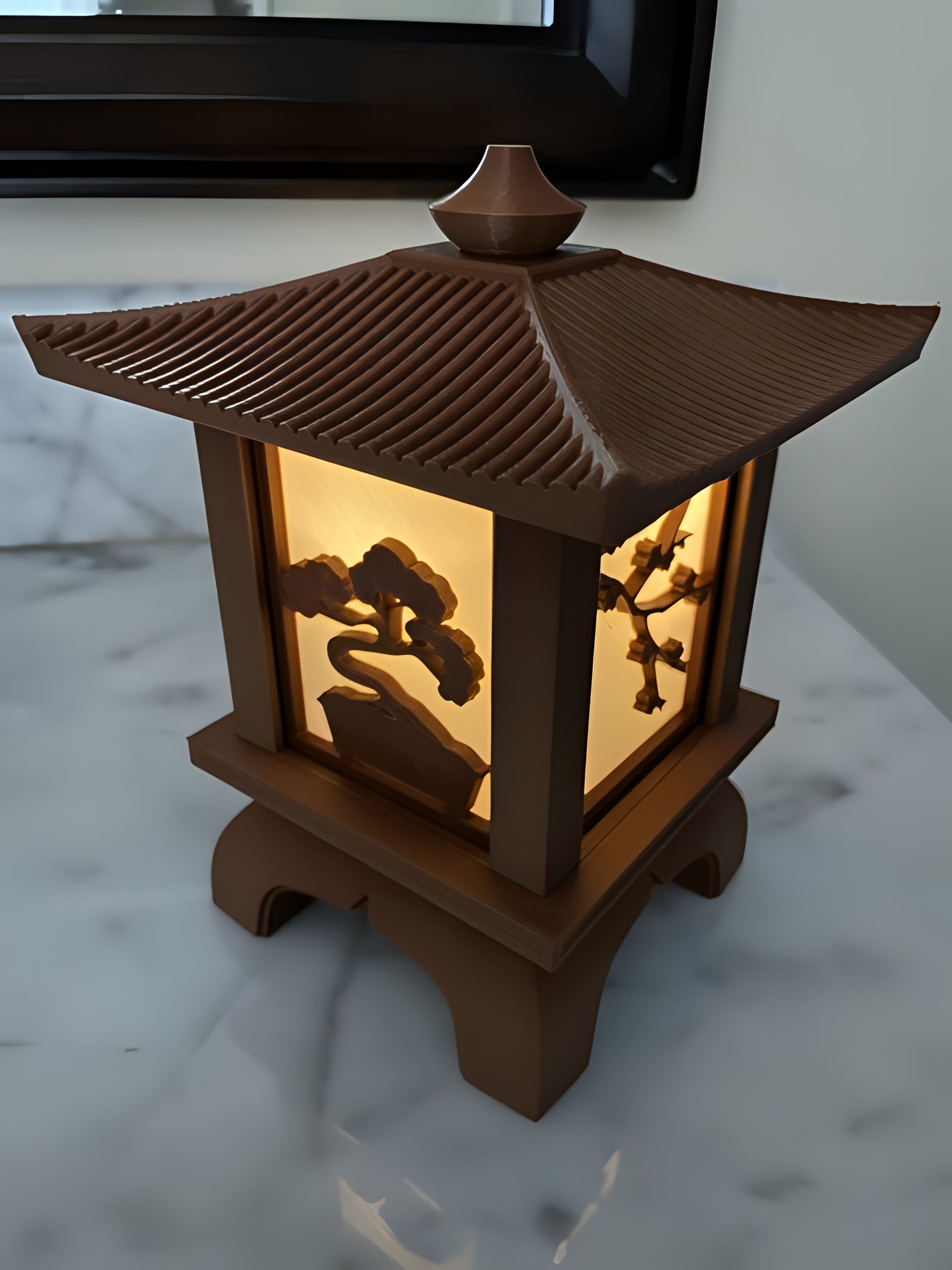 Lanterne Japonaise en Pierre De Lave 70cm : : Luminaires et  Éclairage