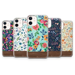 Flower Phone Case Floral Cover fit for iPhone 15 Pro Max, 14 Plus, 13, 12, 11, XR, XS & Samsung S23, S22, A54, A53, Pixel 8, 7