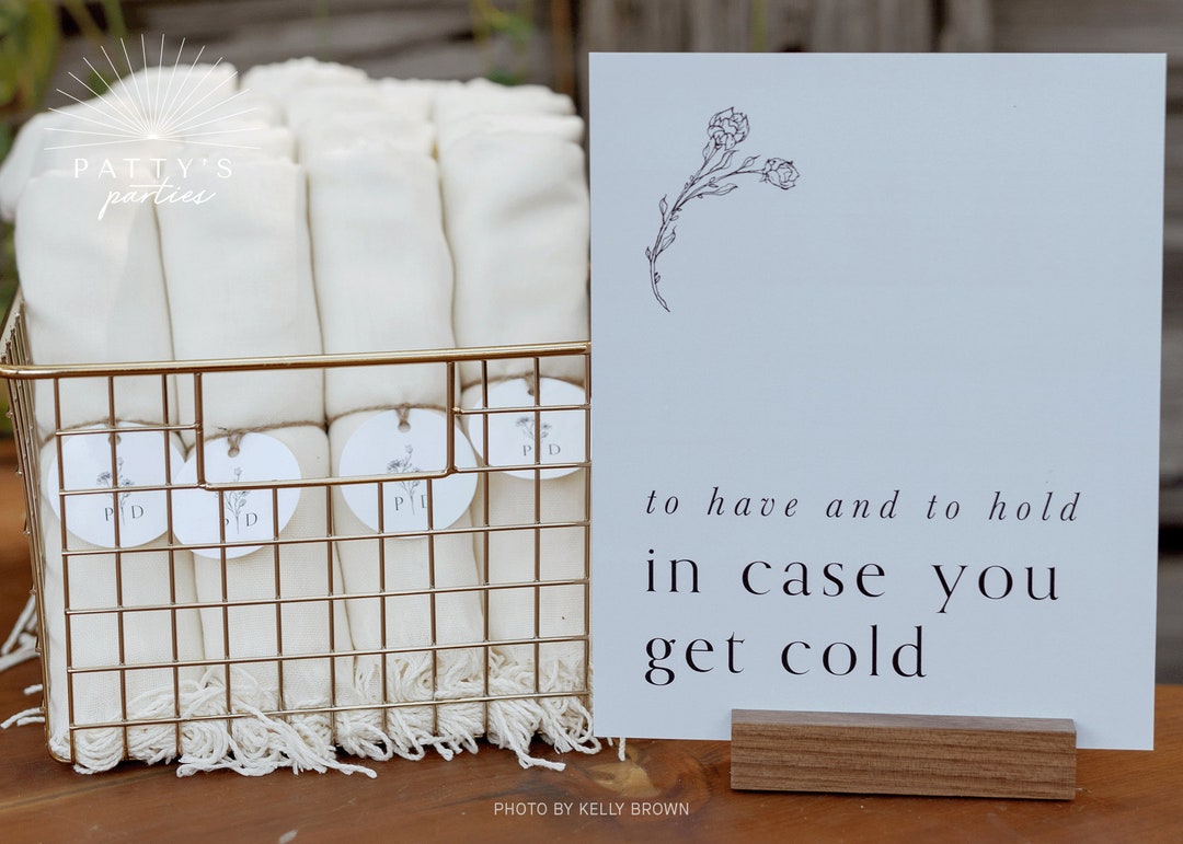 Wedding Blanket Sign, to Have and to Hold in Case You Get Cold , Modern