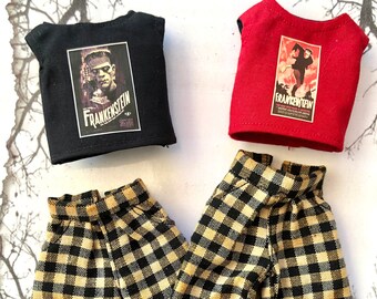 Frankenstein-outfit, blouse, broek voor Blythe, gotische outfit, Blythe-outfit, Halloween Blythe