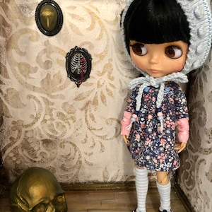 dress, hat and socks for Blythe, pixie hat, Blythe clothes, Blythe outfit