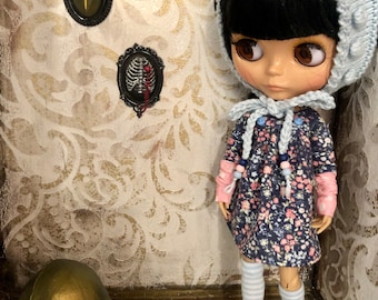 dress, hat and socks for Blythe, pixie hat, Blythe clothes, Blythe outfit
