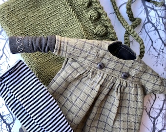 dress, hat and tights for Blythe, pixie hat, Blythe clothes, Blythe outfit