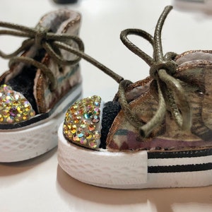 Decorated and jeweled canvas shoes for Blythe