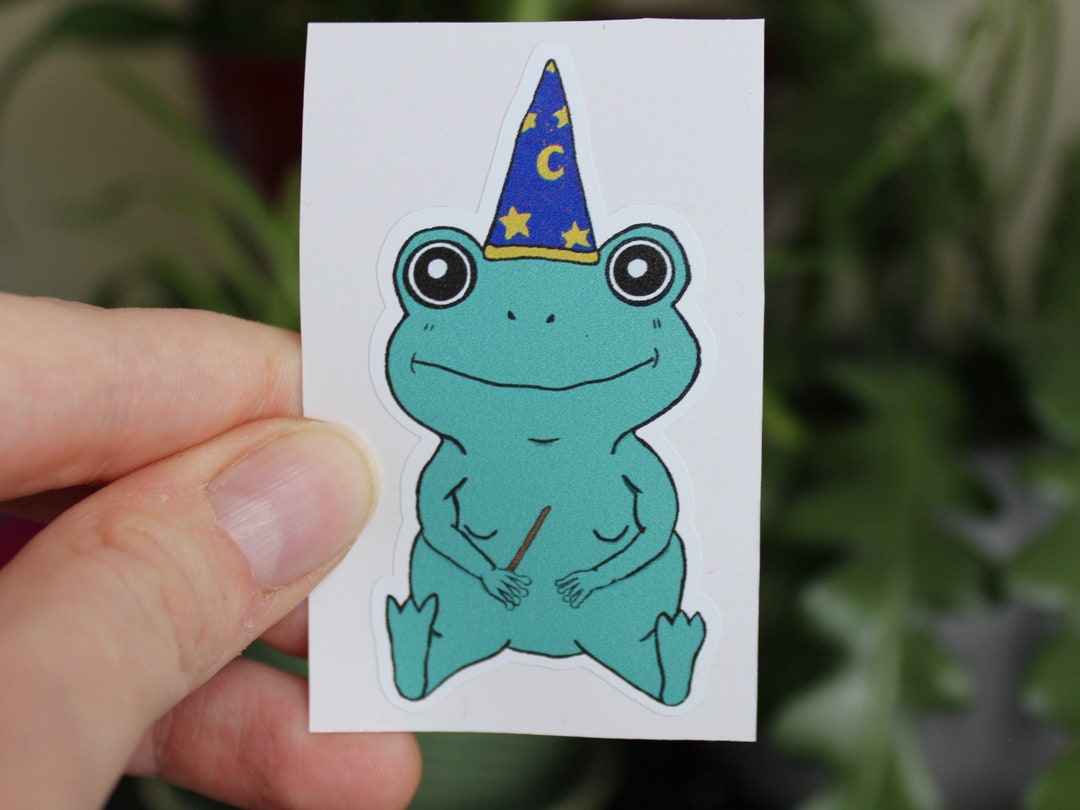 Frog Wizard Vinyl Sticker Gloss - Etsy