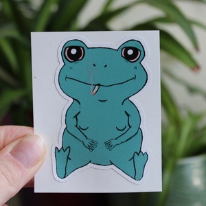 Frog Stoner Vinilo Pegatina Brillo