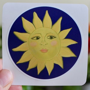 Retro Celestial Sun Vinyl Sticker