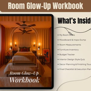 Room Glow-Up Workbook | Printable Interior Design Planner | Room Makeover Guide | Home Decor Workbook | PDF Design Template