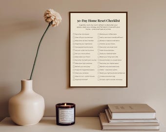 Home Reset Checklist PDF | 30-Day Declutter + Clean Plan | Printable Home Organization Guide | Fridge-Friendly Task List | Daily Reset