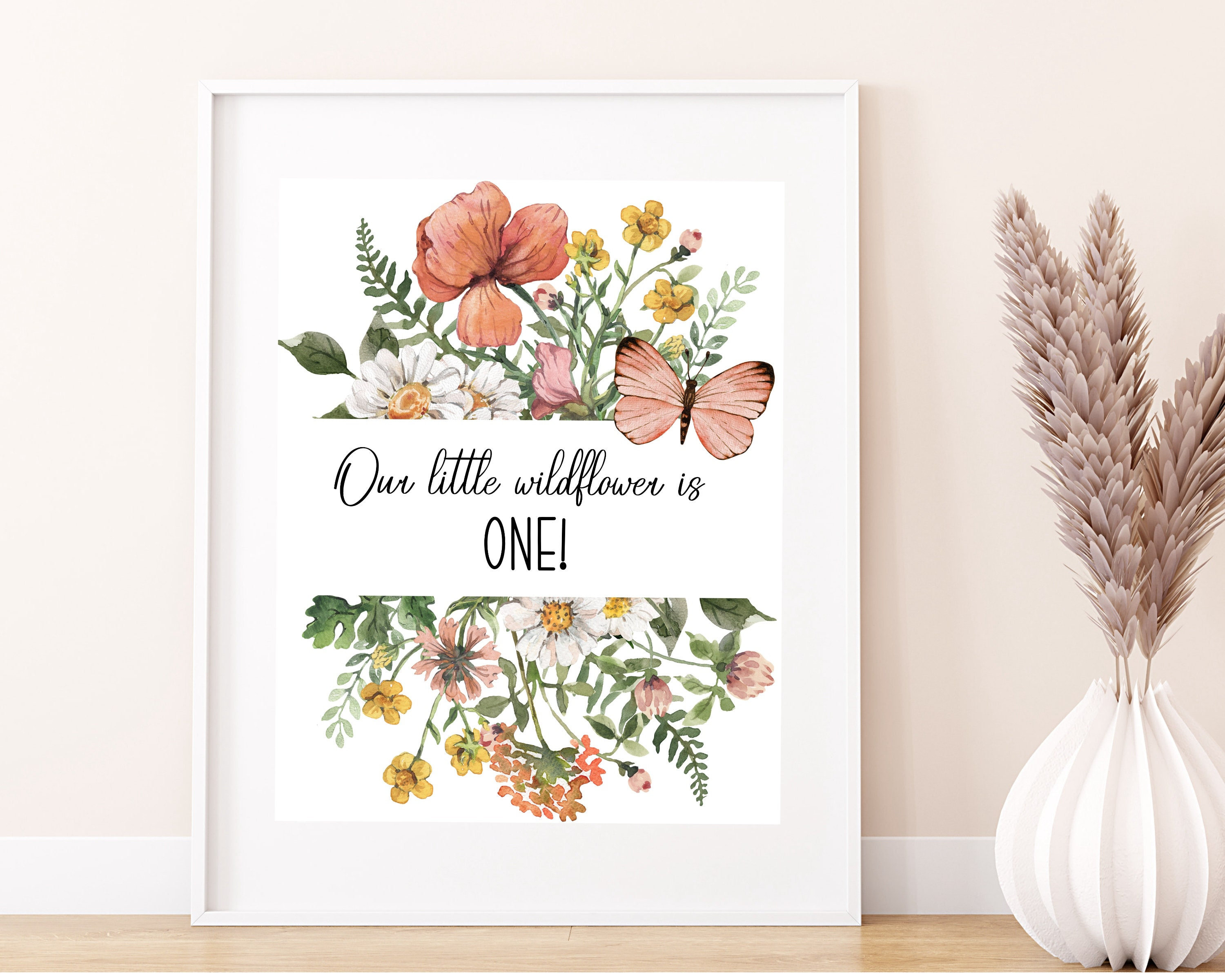 Sfondo Fotografico Wild One Per Festa Di Compleanno Ragazza | Tema Fiori Selvatici 1,5x0,9 M | Decorazione Primo Compleanno - 2