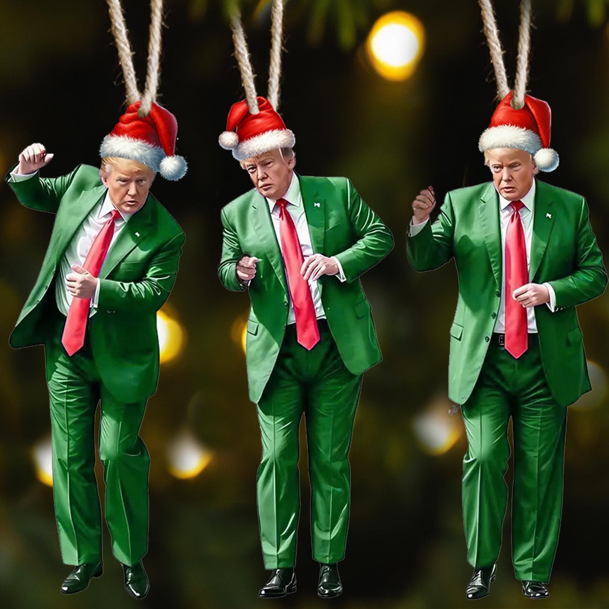 Trump Dancing Ornament, Christmas Trump Acrylic Hanging Ornament MAGA Ornament Great Christmas Tree Ornaments Car or Christmas Tree Ornament