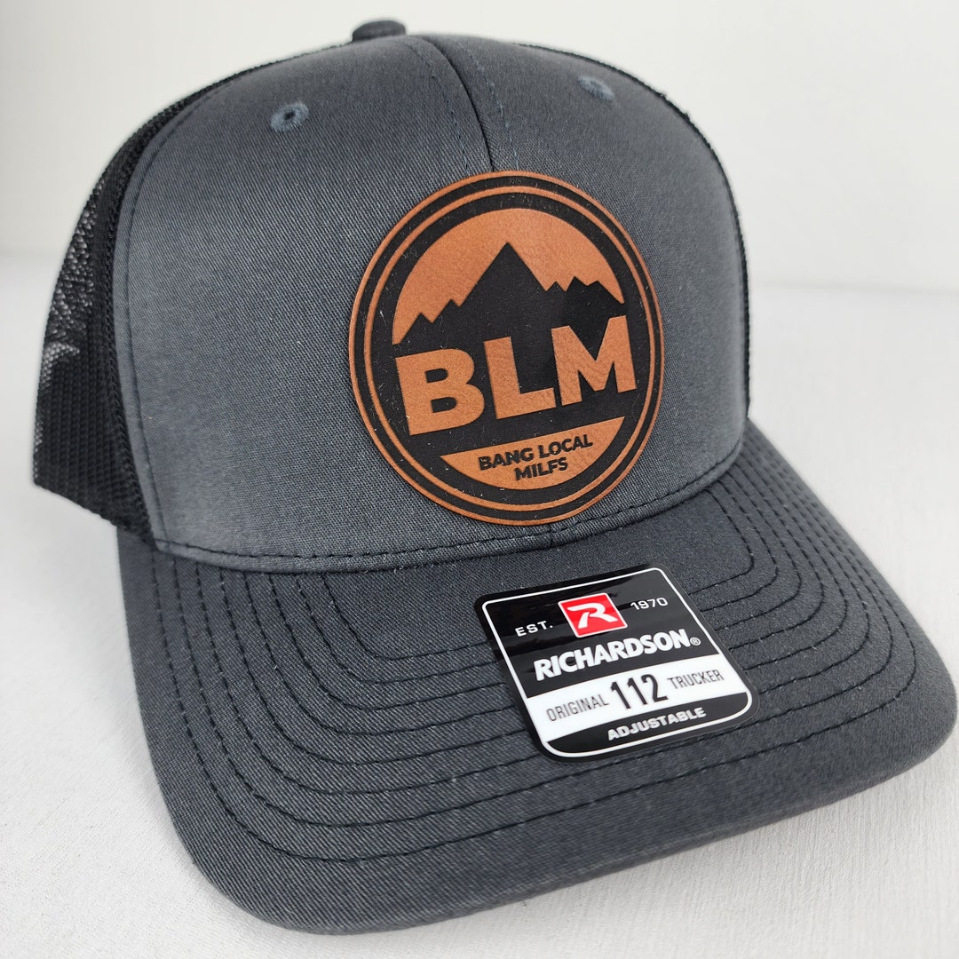 BLM Bang Local Milfs Hat Leather Patch Richardson 112 Snapback Trucker ...