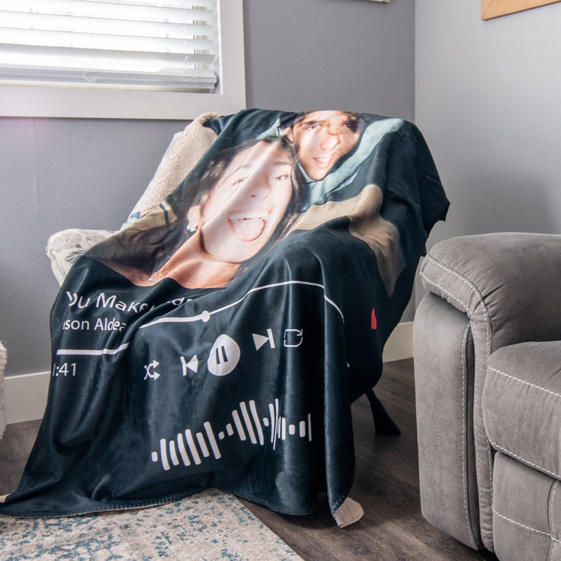 Spotify Blanket With Personal Photo & Music Favorite Song Etsy