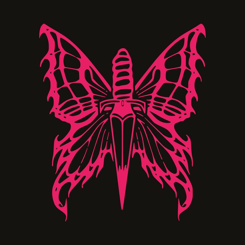Butterfly Fairy Dagger Fantasy Goth Emo E-girl Weapon SVG, Psd, DFX ...