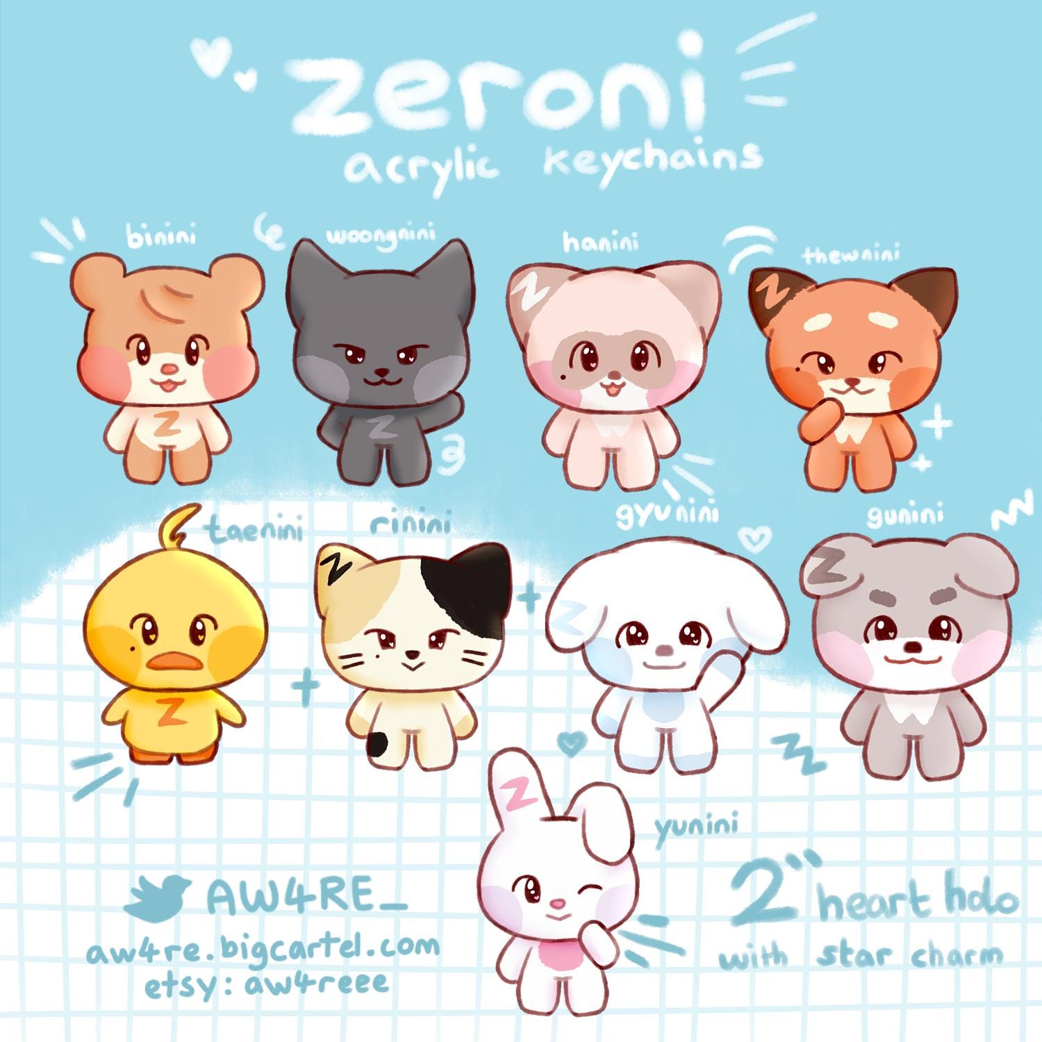 ZEROBASEONE ZB1 Zeroni Acrylic Keychains - Etsy