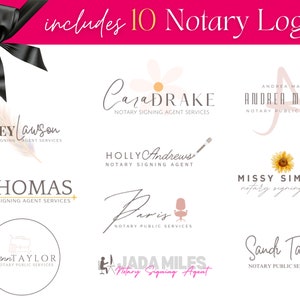 Notary Logo Bundle: 10 Editable Business Logos (Canva)