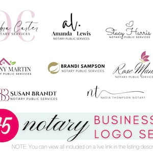 45 Notary Logo Bundle | Notary Public Logos | Notary | Notary Signing Agent | RON | Notary Business Logo | Editable Notary Logo |