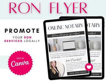 Editable Notary Flyer: RON Template for Canva