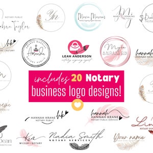 20 Notary Business Logo Designs: Editable Templates