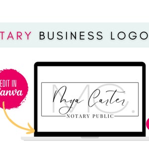 Editable Notary Business Logo Template (Canva)