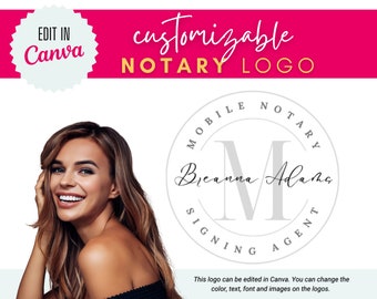 Editable Notary Business Logo Template (Canva)