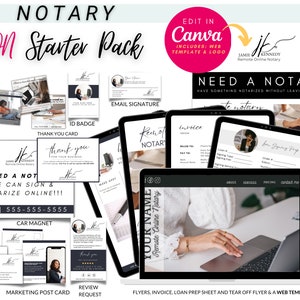 RON Notary Marketing Starter Pack: Editable Canva Templates