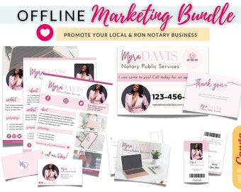 Notary Marketing Bundle: Local Business Templates (Canva Editable)