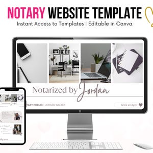 Plantilla de sitio web para notarios: Diseño editable en Canva