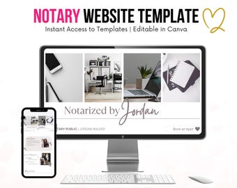 Notary Website Template: Editable Canva Design