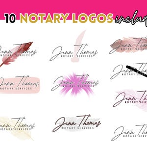 Notary Logo Bundle: 10 Editable Business Logo Designs