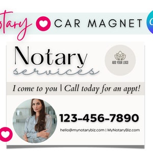 Notary Car Magnet | Car Magnet Template | Notary Marketing | Notary Business | Notary | Notary Public | Notary Signing Agent