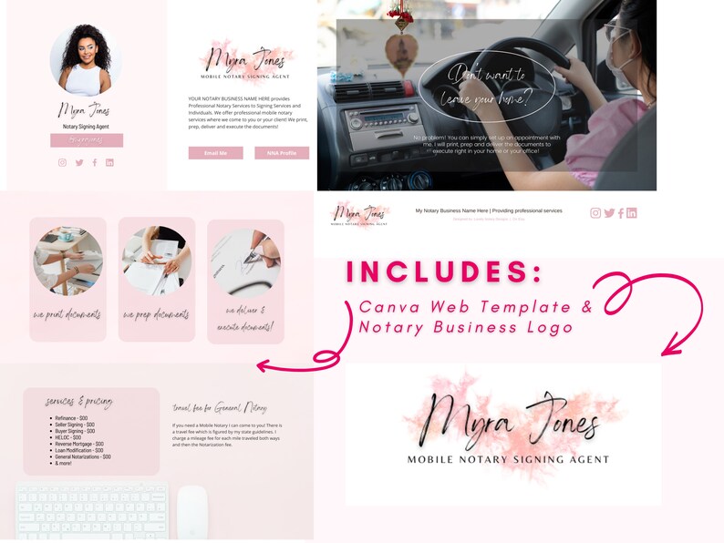 Notary Web Template: Editable Canva Website & Logo image 7