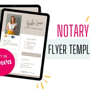 Volantino per notaio / Volantino per notaio modificabile / Volantino per marketing per notaio / Volantino per notaio / Notaio / Agente di firma del notaio / Modello di volantino Canva