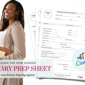 Notary Signing Agent Cover Sheet | Notary Printable | Notary Tools | Notary | Notary Signing Agent | Notary Public