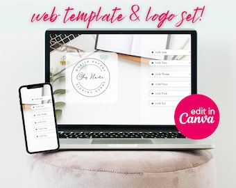 Plantilla de sitio web de notario con logotipo: Diseño editable en Canva (PDF disponible)