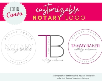 Editable Notary Logo Template: Canva Business Branding
