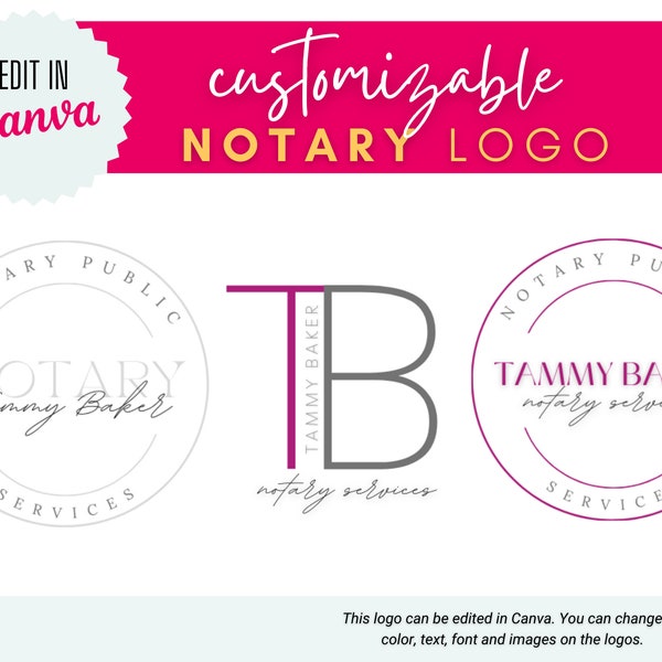 Logo design for Notary | Notary Business Logo | Editable Notary Logo | Notary | Notary Signing Agent | RON | Notary Branding Logo