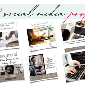 50 Notary Social Media Posts: Customizable Templates (Canva)