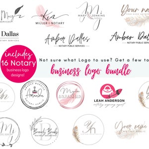 Notary Logo Bundle: 16 Business Logo Designs (Editable in Canva)