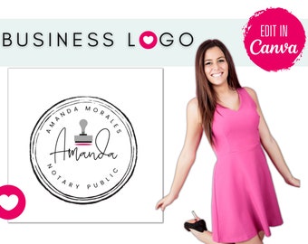 Editable Notary Business Logo Template (Canva)