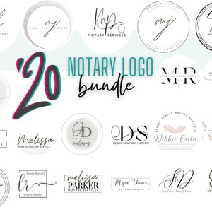 Notary Logo Bundle: 20 Editable Business Logos
