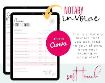 Editable Notary Invoice Template: Canva Design (PDF)