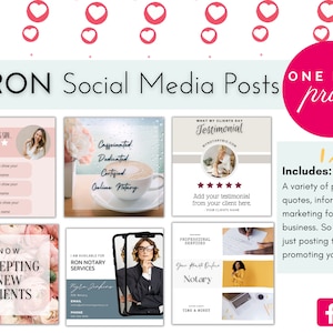 RON Notary Social Media Posts: Marketing Templates (Canva Editable)