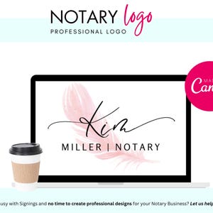 Editable Notary Logo Template: Canva Business Branding
