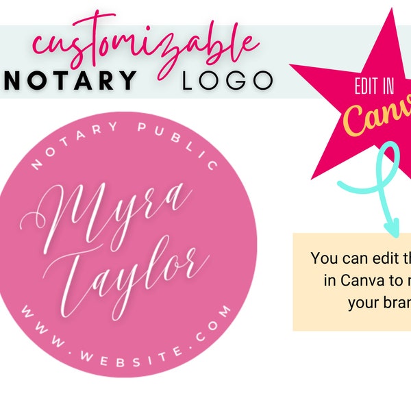 Notary Business Logo | Editable Notary Logo | Notary | Notary Signing Agent | RON | Notary Branding Logo
