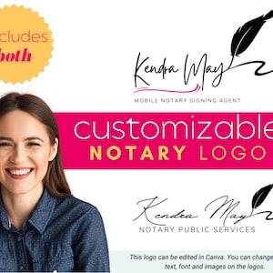 Customizable Notary Logo: Two Canva Designs (PDF Access)